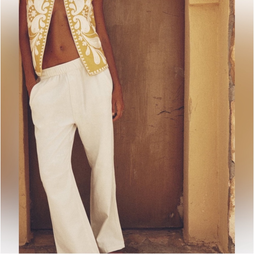 NWT Zara Cream The Casual PYJ Trousers